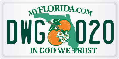 FL license plate DWGO20