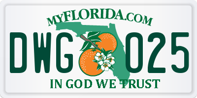 FL license plate DWGO25