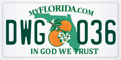 FL license plate DWGO36