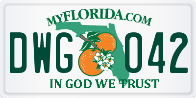 FL license plate DWGO42