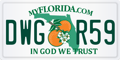 FL license plate DWGR59