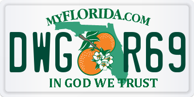 FL license plate DWGR69