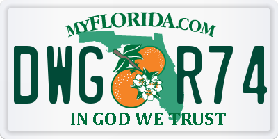 FL license plate DWGR74