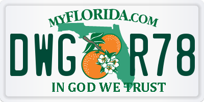 FL license plate DWGR78