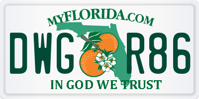 FL license plate DWGR86