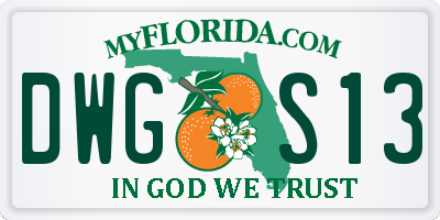 FL license plate DWGS13
