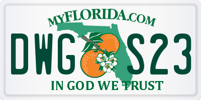 FL license plate DWGS23