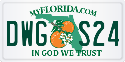 FL license plate DWGS24
