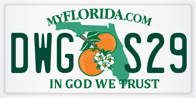 FL license plate DWGS29