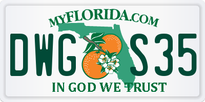FL license plate DWGS35