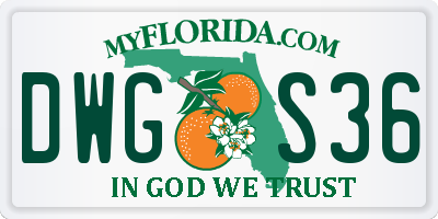 FL license plate DWGS36