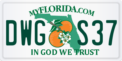 FL license plate DWGS37