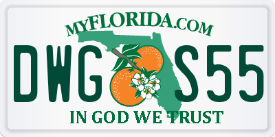 FL license plate DWGS55