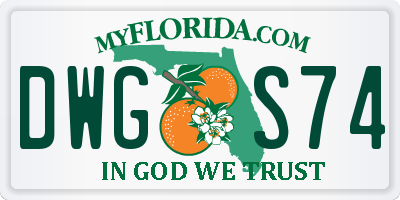 FL license plate DWGS74