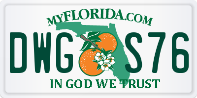 FL license plate DWGS76