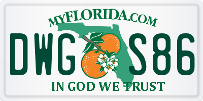 FL license plate DWGS86