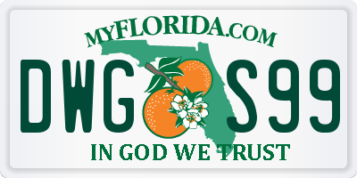 FL license plate DWGS99