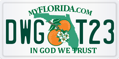 FL license plate DWGT23