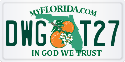 FL license plate DWGT27