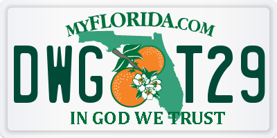 FL license plate DWGT29