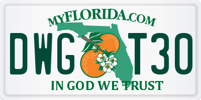 FL license plate DWGT30