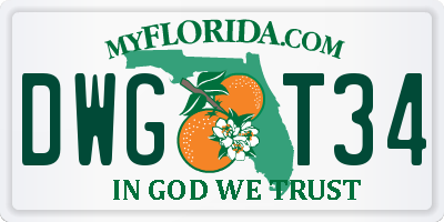 FL license plate DWGT34