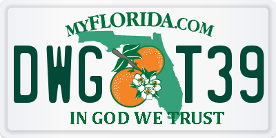 FL license plate DWGT39