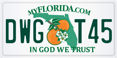 FL license plate DWGT45