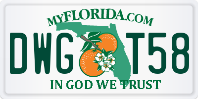 FL license plate DWGT58