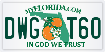 FL license plate DWGT60