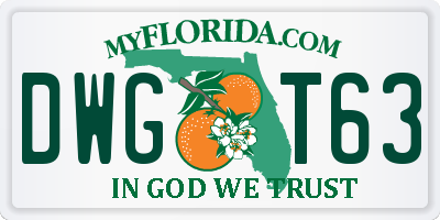 FL license plate DWGT63