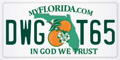 FL license plate DWGT65