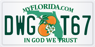 FL license plate DWGT67