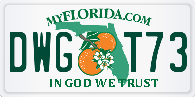 FL license plate DWGT73