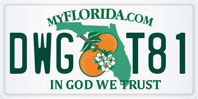 FL license plate DWGT81