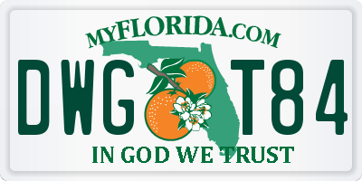 FL license plate DWGT84
