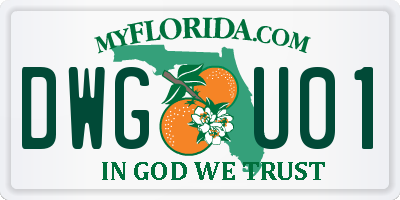 FL license plate DWGU01
