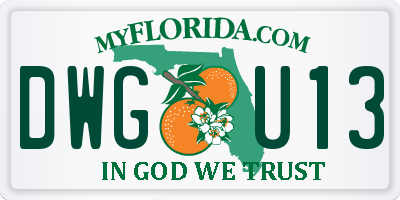 FL license plate DWGU13