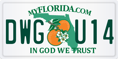 FL license plate DWGU14