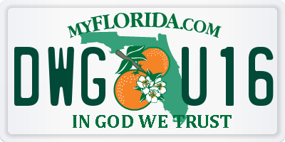 FL license plate DWGU16