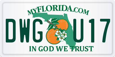 FL license plate DWGU17