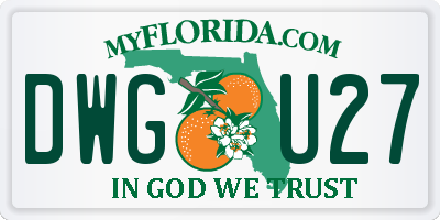 FL license plate DWGU27