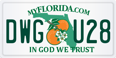 FL license plate DWGU28