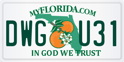 FL license plate DWGU31