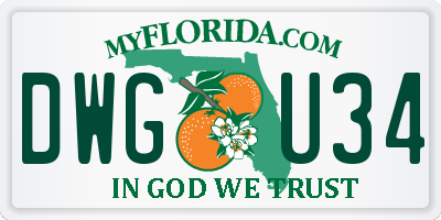 FL license plate DWGU34
