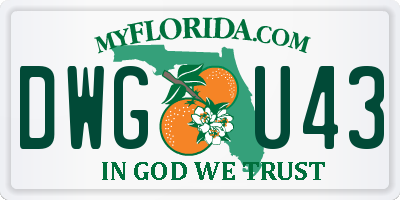 FL license plate DWGU43