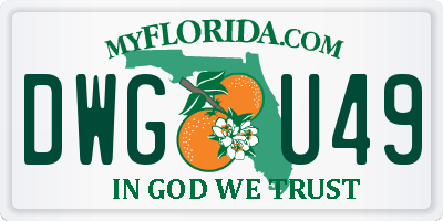 FL license plate DWGU49