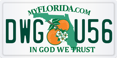 FL license plate DWGU56