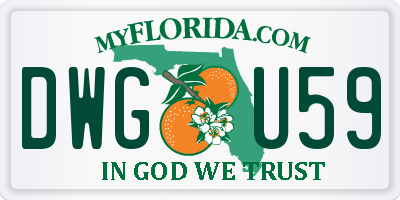 FL license plate DWGU59