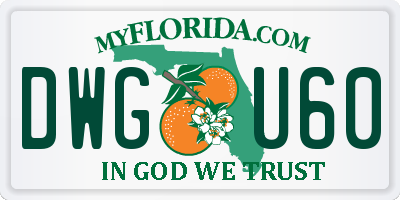 FL license plate DWGU60